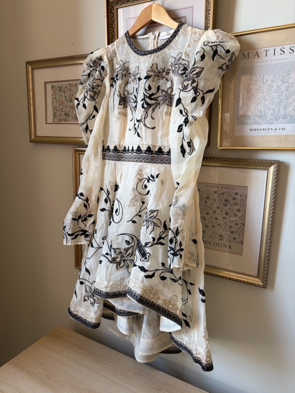 NWT Zimmermann Lyrical Flared-Hem Linen And Silk Mini Dress 10 - Picture 7 of 15